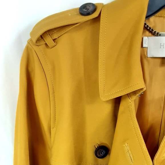 NWOT Hobbs Mustard Yellow Trench Coat - Picture 8 of 16